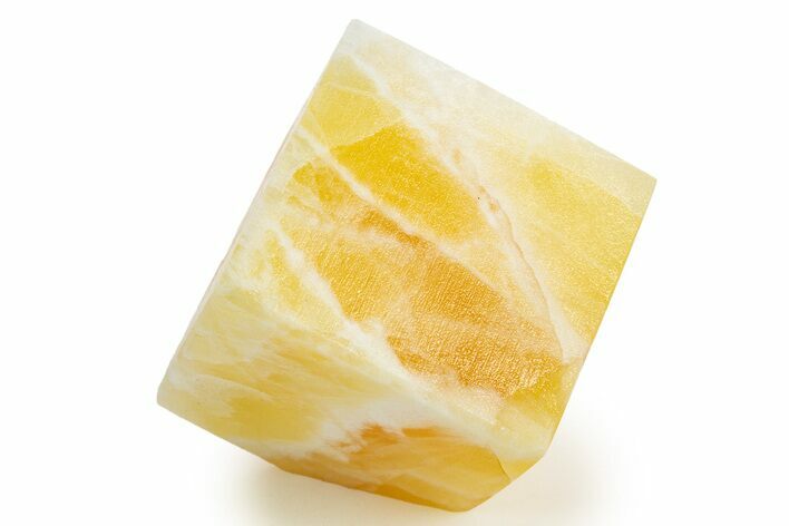 Polished Orange Honeycomb Calcite Cube - Utah #307758